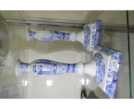 Large pair of Spode Italian Candlesticks 