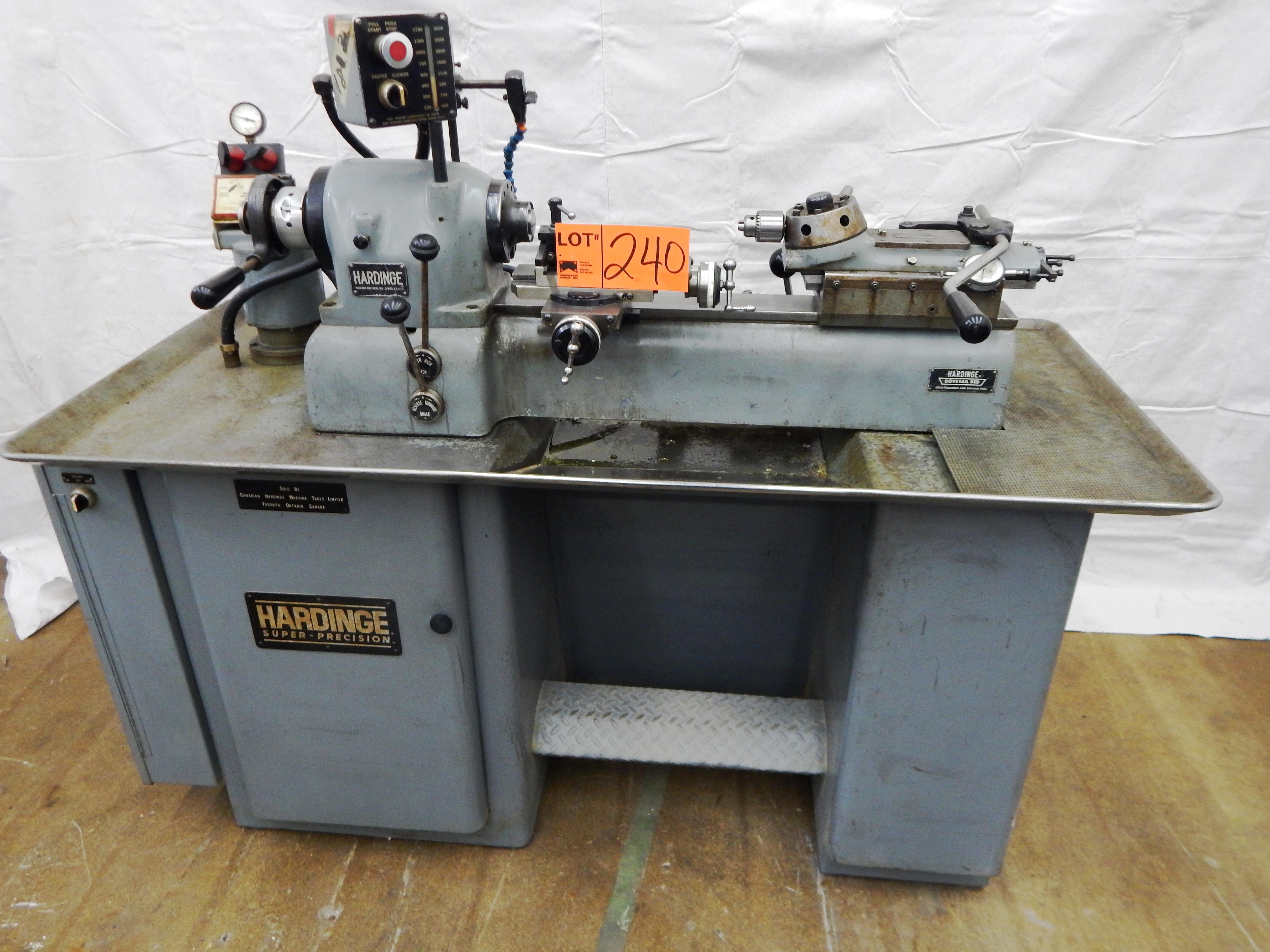HARDINGE SUPERPRECISION 6 STATION TURRET LATHE WITH DOVETAIL BED AND