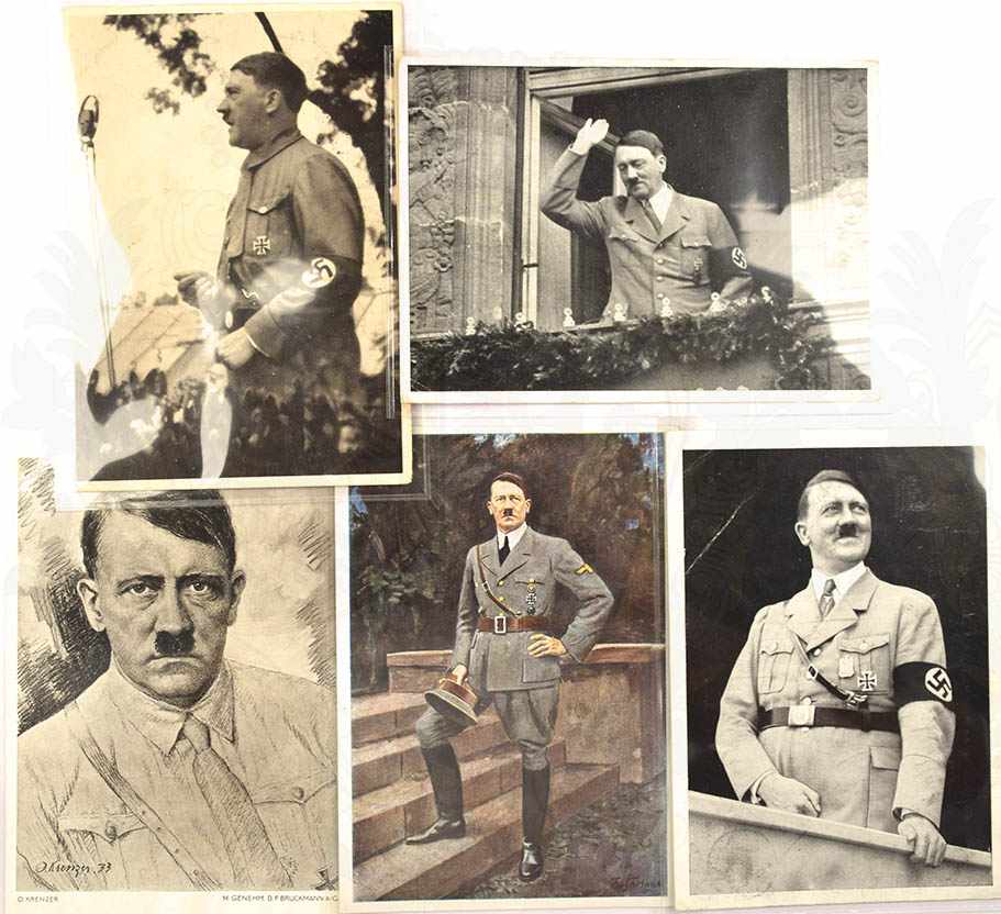 5 Ak Adolf Hitler Brustbild Nach Zeichnung 1933 S W Haus D Dt Erziehung 1936 Ganzkorper N
