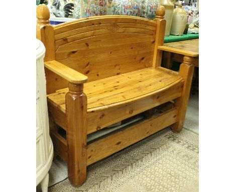 A modern pitch pine bench 