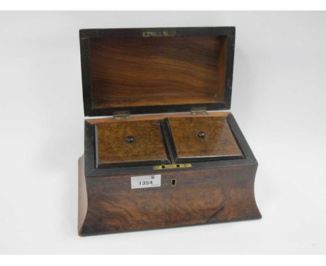 XIX Century Walnut Domed Top Tea Caddy.