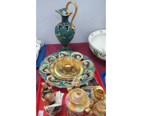 Goebelfigures, miniature tea service. £5.00 coin, etc:- One Tray.