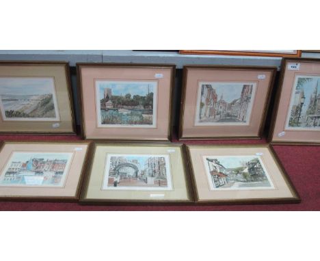 Philip Martin, Dorset scenes to include Poole, Bournemouth, Christchurch, signed limited edition prints, regularly 13 x 17cm 