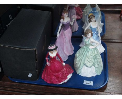 Royal Doulton Figurines, 'Kelly', Michelle'. Worcester 'Jessica' and 'Christina', each with box (4).