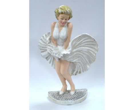 Cast Metal Painted Door Stop of Marilyn Monroe, 33cm high.