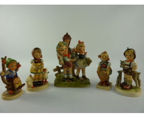 Four W. Germany Goebel figures and one other