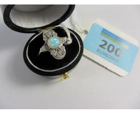 Opal dress ring stamped 925