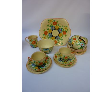 Gray's Pottery Floral pattern 21 piece tea service