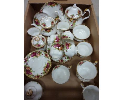 Royal Albert Old Country Roses thirty four piece, eight place tea service Condition Report eight cups, eight saucers, water a