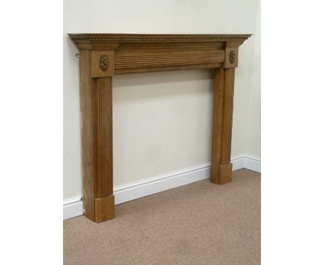 20th century light oak fire surround