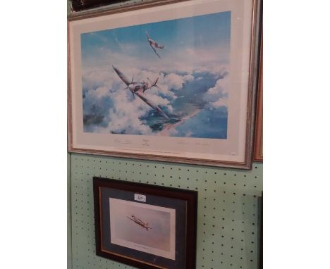 After Robert Taylor 'Spitfire', a first edition print with facsimile signature of Sir Douglas Bader and Air Vice Marshall Joh