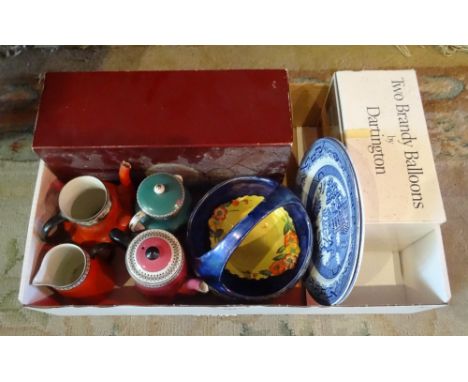 Six items of Maling Ware, together with a boxed pair of Dartington brandy balloons and a Royal Grafton Ruby Wedding collectio