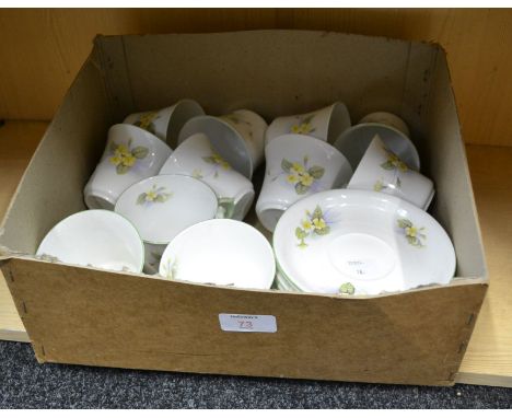 Eleven Shelley primrose tea cups and saucers