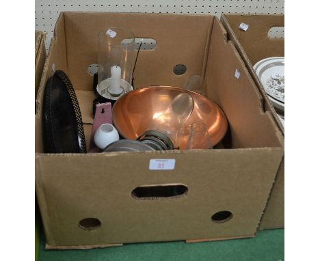 A Toleware storm candle lamp tray, and electric lamps