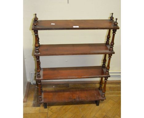 A Victorian stained pine wall shelf