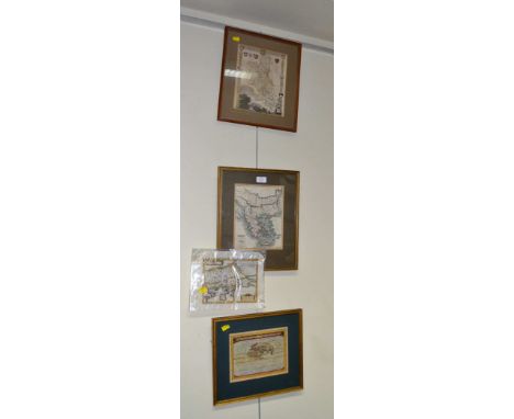 A 19th century map of Greece, by R. Scott, a 17th century map of the Ancient World, a 19th century map of Buckinghamshire, an