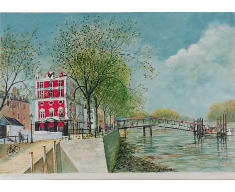 Jeremy KING (British 1933-2020) Star &amp; Garter - Putney, Limited edition lithograph, Signed lower right, numbered artist's
