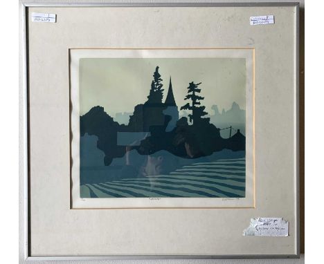 Edward J.Wilson (British, 20th century) 'Rattlesden, Suffolk', limited edition lino print, signed, dated '79 and numbered 39/