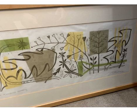 Clare Curtis (British, contemporary), 'Abandoned Weeding', screen print, signed, numbered 9/10 and dated '97 in pencil, 21x8.