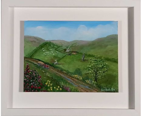 Rex O'DEL (British b. 1934) The Red Tractor, Acrylic on board, Signed and dated 2014 lower right, 9" x 11.75" (22cm x 30cm)Qt