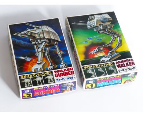 This is a pair of vintage motorised&nbsp;WALKER GUNNER &amp; ARMORED WALKER&nbsp;model kits made in&nbsp;JAPAN&nbsp;by&nbsp;M