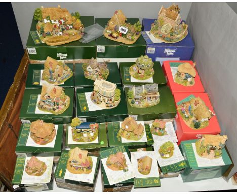 TWENTY ONE BOXED LILLIPUT LANE SCULPTURES FROM BRITISH COLLECTION (various backstamps), to include 'Burley Street Garage' L23