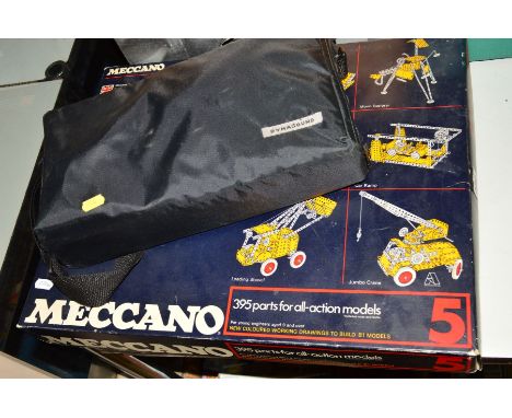 A BOXED MECCANO SET, No.5, 1970's, blue and yellow era, looks largely complete and parts look to have hardly ever been remove