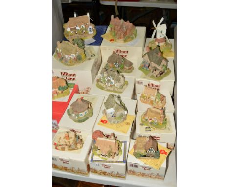FIFTEEN BOXED LILLIPUT LANE SCULPTURES FROM SOUTH WEST AND MIDLANDS COLLECTION, 'Periwinkle Cottage', 'Old Mother Hubbard's',