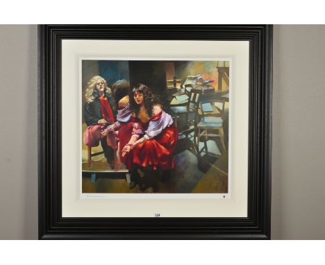 ROBERT LENKIEWICZ (BRITISH 1941-2002) 'THE PAINTER WITH KAREN IN THE STUDIO', a limited edition self portrait 4/150, facsimil