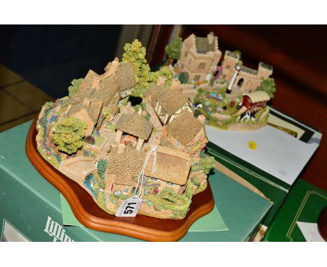 TWO BOXED LIMITED EDITION LILLIPUT LANE SCULPTURES, 'Chipping Coombe' No 2445/3000, with certificate, leaflet and plinth and 