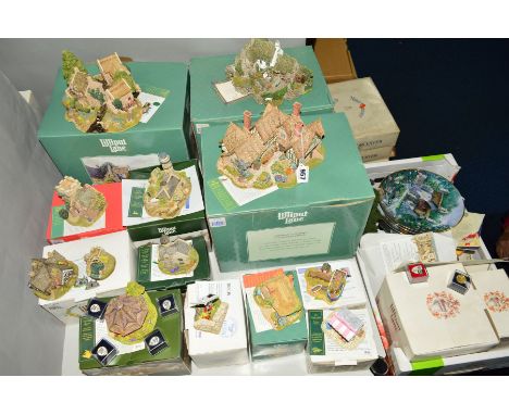 TWELVE BOXED LILLIPUT LANE SCULPTURES, 'The Almonry' (founders choice), 'High Ghyll Farm', (north), 'Bluebell Farm' L2013 (no