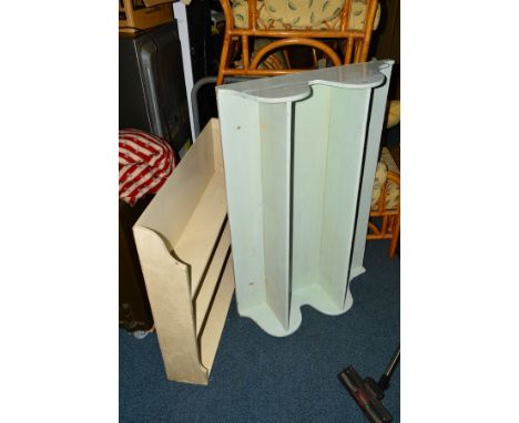 AN EARLY 20TH CENTURY PAINTED HANGING SHELF, together with another (2)