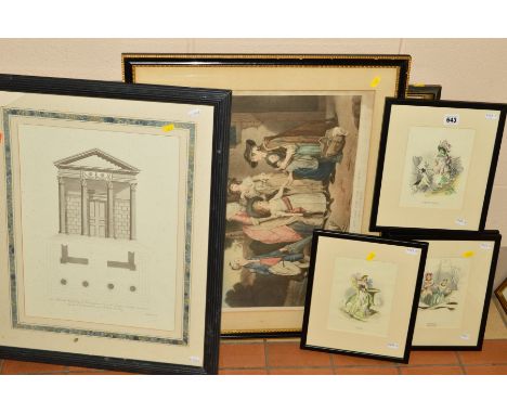 PICTURES AND PRINTS, etc, to include prints by Grandville (J J) 'Chevre-Feuille', 'Bleuet Et Coquelicot', 'Pensee' and 'Prime