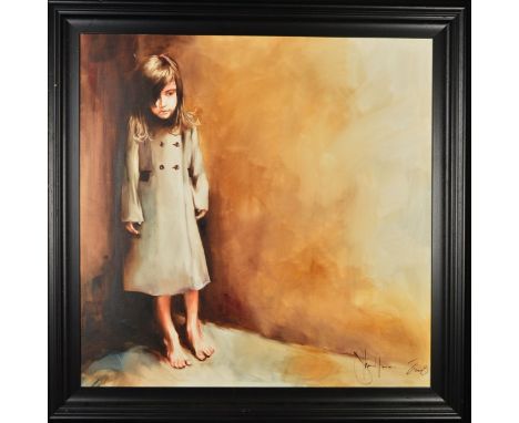 IGOR SHULMAN (RUSSIAN CONTEMPORARY) 'NO FEAR', a portrait of a barefooted girl, signed and dated 2008 bottom right, oil on bo