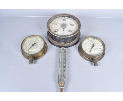 A ''Cirscale'' Amperes Gauge by Record's Electrical Co. Ltd, together with two J &amp; E Hall Ltd Condenser Gauges, and a Bab