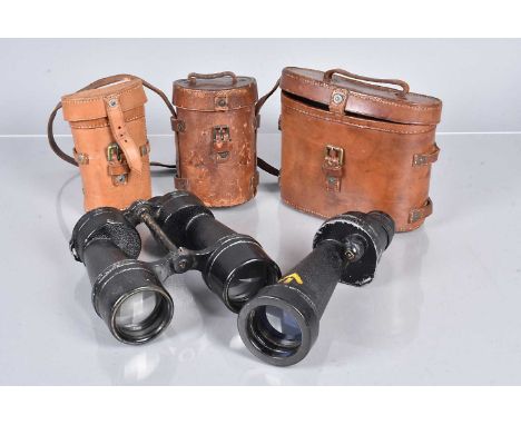 A pair of Military Issue Ross of London Prism No.5 MkII Field Binoculars, dated 1938, No.4462, seven time magnification, Broa