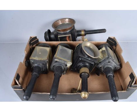 A collection of Five Vintage Coach Lamps, including and pair and three of various design (parcel)