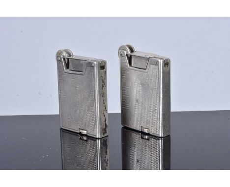 Two Viceroy silver pocket lighters, both dated London 1942, by Saunders, Shepherd &amp; Co, both with engine turned design, o