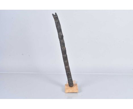 African Tribal Art, a Dogon Votove Ladder with dark encrusted patina, bears collectors number 'DGN21', Ex Freddy D'Hont, Belg