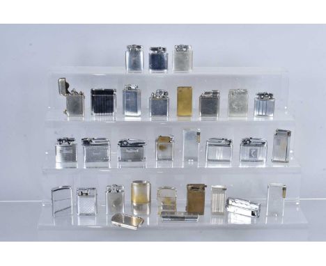 An assortment of vintage pocket lighters, comprising Ronson, Hart DI, Mosda Streamline 500, Orlik Sport, Magna, McMurdo, Thor