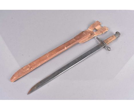 A Japanese Type 30 Arisaka bayonet, with Arsenal markings for Kokura/Hikari Seiki, with 39.5cm long single edged blade, compl