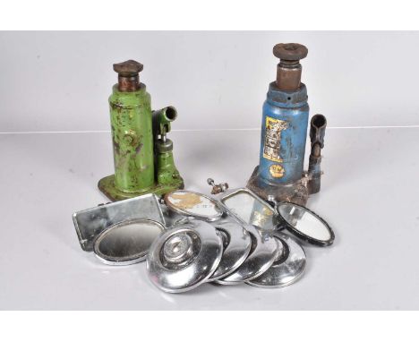 An assortment of Vintage Car mirrors, to include Raydyot, Eversure, and more, plus a selection of sucker screen mirrors, two 