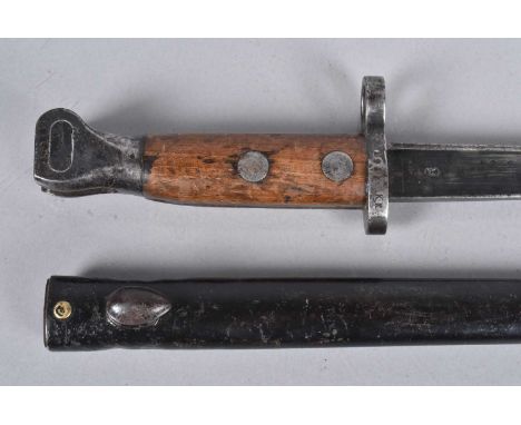 A Dutch M1895 Mannlicher bayonet, by Henbrug, the blade and pommel both marked with a Crowned Z, the cross guard stamped KK w