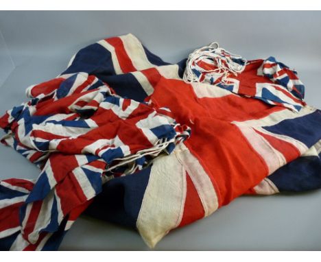 A VINTAGE UNION JACK FLAG and a quantity of similar bunting, 175 x 90 cms approximately the flag