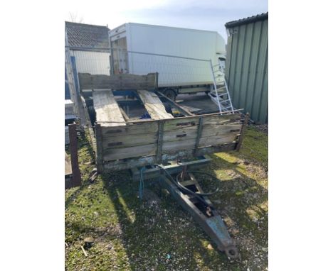 Vintage tipping Farm Trailer (blue)