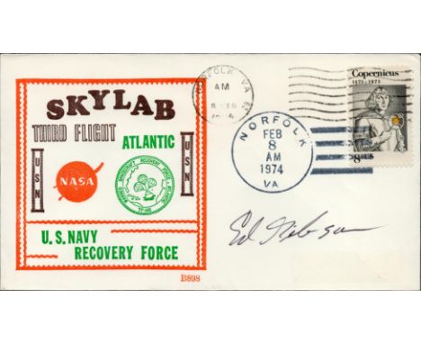 Astronaut Ed Gibson signed Skylab commemorative envelope. Good condition. All autographs come with a Certificate of Authentic