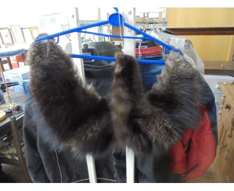 Dark brown and 2 light brown fur stoles