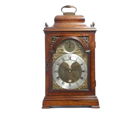 A GEORGE III MAHOGANY BRACKET CLOCK BY JESSOP, LONDON, C.1770 the brass eight day movement with a verge escapement, striking 