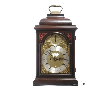 A GEORGE III EBONISED FRUITWOOD BRACKET CLOCK MARMADUKE STORR, LONDON, C.1760 the brass eight day movement with four turned p