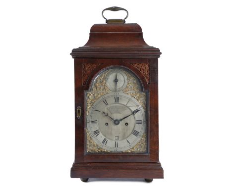 A GEORGE III MAHOGANY BRACKET CLOCK BY EDWARD HOWARD, LONDON, C.1770 the brass eight day movement with an anchor escapement, 